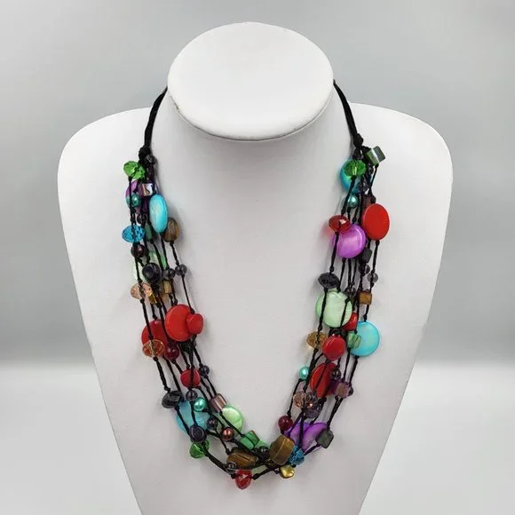 Black Rope Multistrand with Multi-Colour Beads - Picture 2 of 7